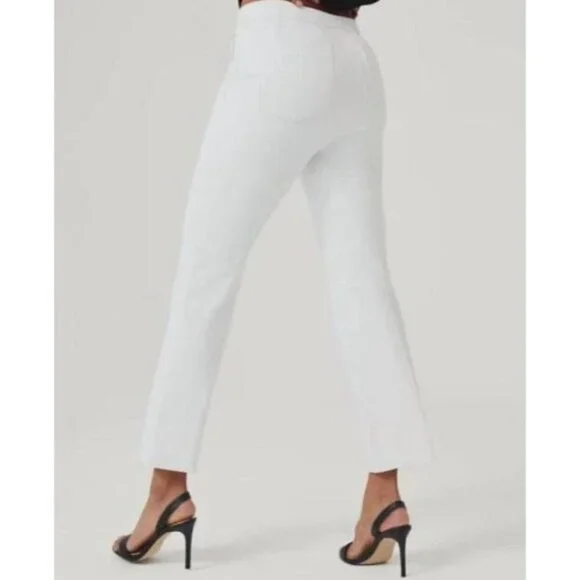 Spanx Ankle Flare Pant Comfort Elastic Waist Silver Lining Large Office Casual - Picture 1 of 15